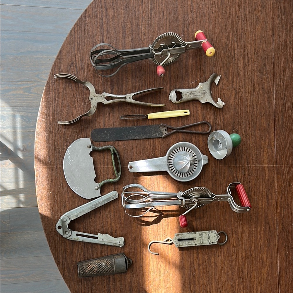 Vintage Kitchen Utensil Collection - Silver Metal Gadgets and Tools